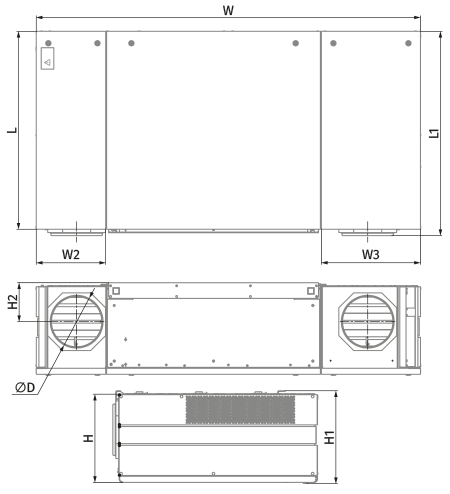 Vents CIVIC EC DBE 1000 S21 - Dimensions