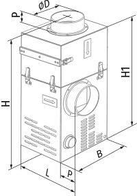 Vents Kamin-ER 160 AF - Dimensions