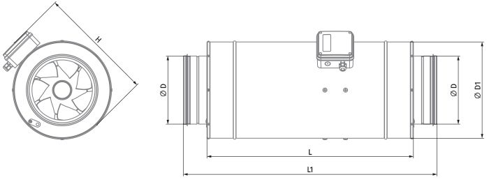 Вентс Iso-Primo EC 400 - Размеры