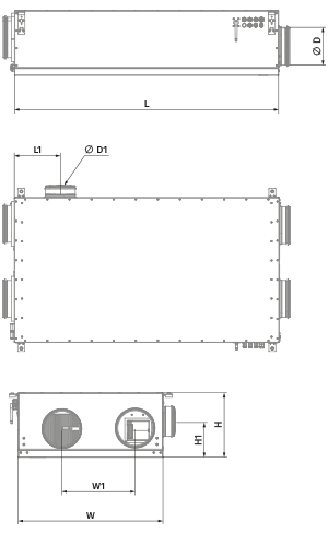 Blauberg KOMFORT Roto EC D 251-E L S21 - Dimensions