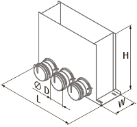 Vents BlauFast RPF 300x100/75x3 M - Dimensions