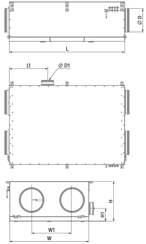 Blauberg KOMFORT Roto EC D 651-E L S21 - Dimensions