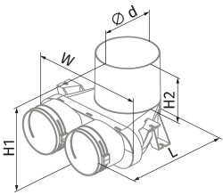 Вентс BlauFast RPZ 125/90x2 01 - Размеры