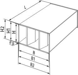 Вентс SD 100x50 - Размеры