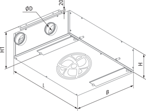 Vents KOMFORT EC DB 350 R S14 - Dimensions