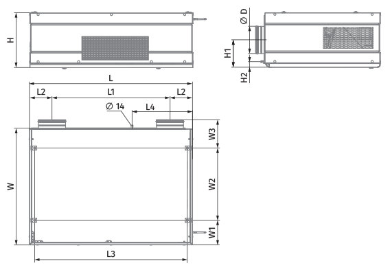 Вентс CIVIC EC DB 300 S21 V.2 - Размеры