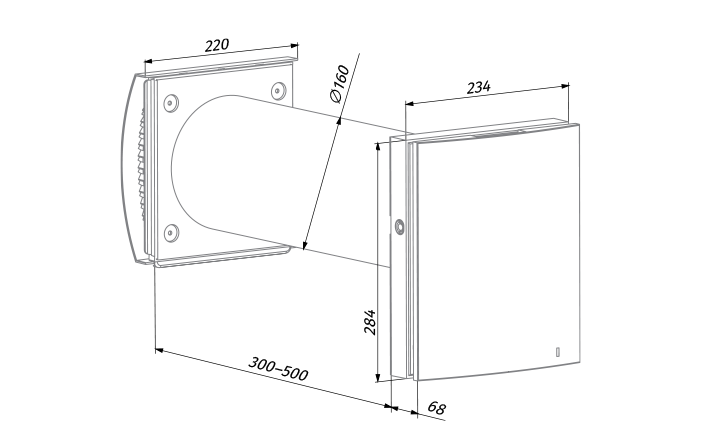 Вентс VENTO Expert DUO A30-1 S10 W V.2 - Размеры