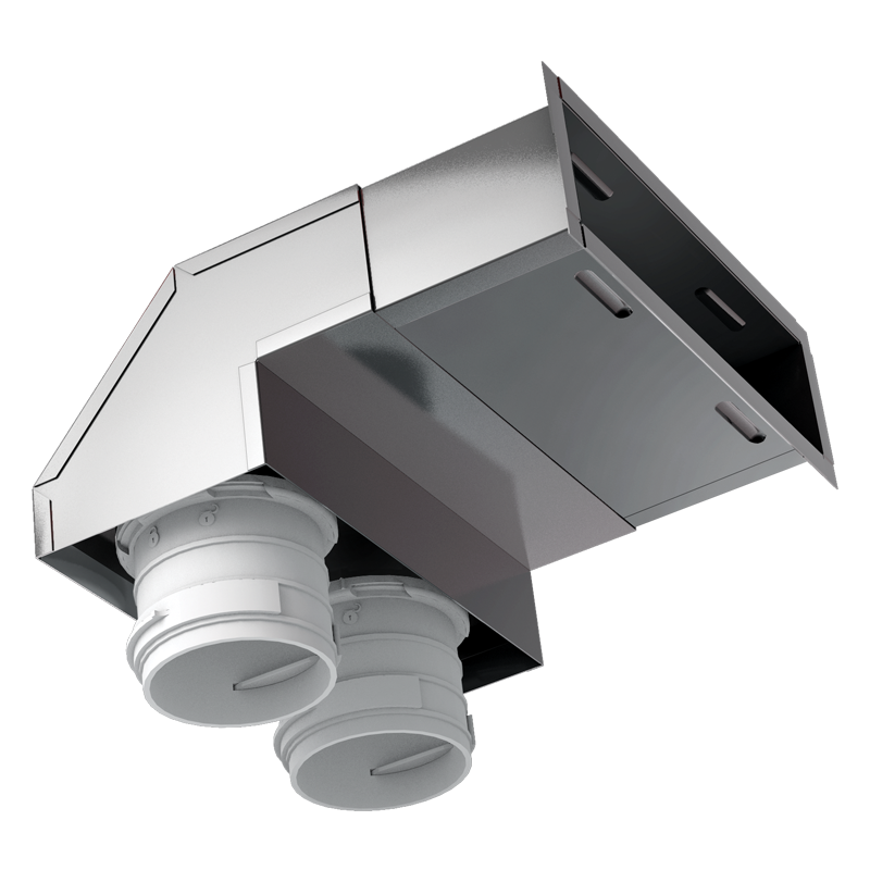 Blauberg BlauFast RPWB 200x55/75x2 M - For supply and exhaust systems in residential premises. Connecting the ventilation grille to ∅ 75 mm ducts